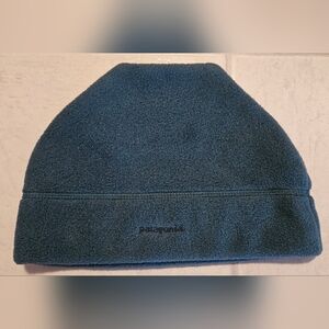Vintage Patagonia Synchilla Alpine Beanie Hat Blue Fleece Made in USA 90s Winter